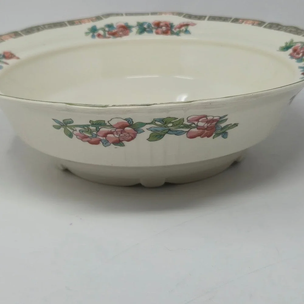 Vintage Myott Staffordshire England Floral Serving Bowl 9